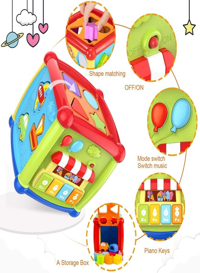 Toy Vibes مكعب الأنشطة الفاخر - لعبة تعليمية موسيقية 6 في 1 - Image 4